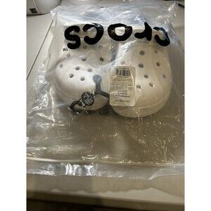 Crocs Classic Fur Lined White Clogs I Size Men's 10 Women's 12 New With Tags